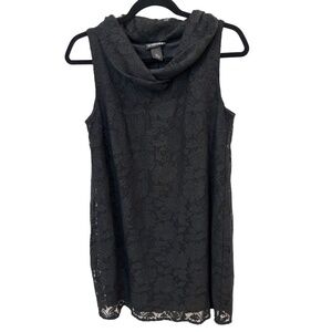 Lane Bryant Black Lace Sleeveless Cowl Neck Sheath Dress Size 14